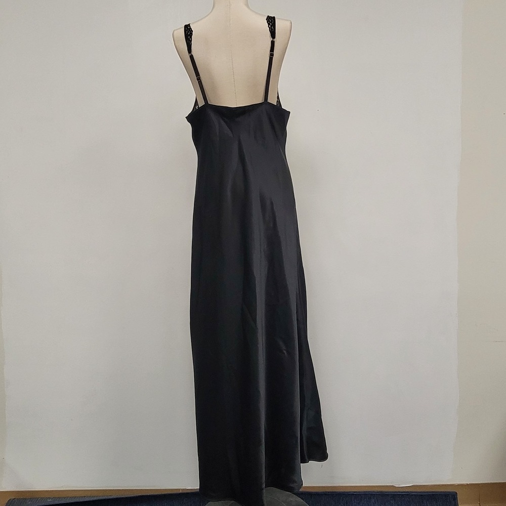Vintage Victoria Secret Gold Label Womens Maxi‎ Slip Dress Size M Black Lacey - Picture 3 of 11